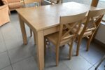 722 světlý velký stůl s šuplíky 150x90x80cm a čtyři bukové židle za 4780Kč