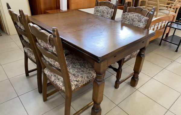 848 Lubke značkový dubový rozkl.stůl 135x90x75cm ,rozkl na 235cm + čtyři židle za 6970Kč
