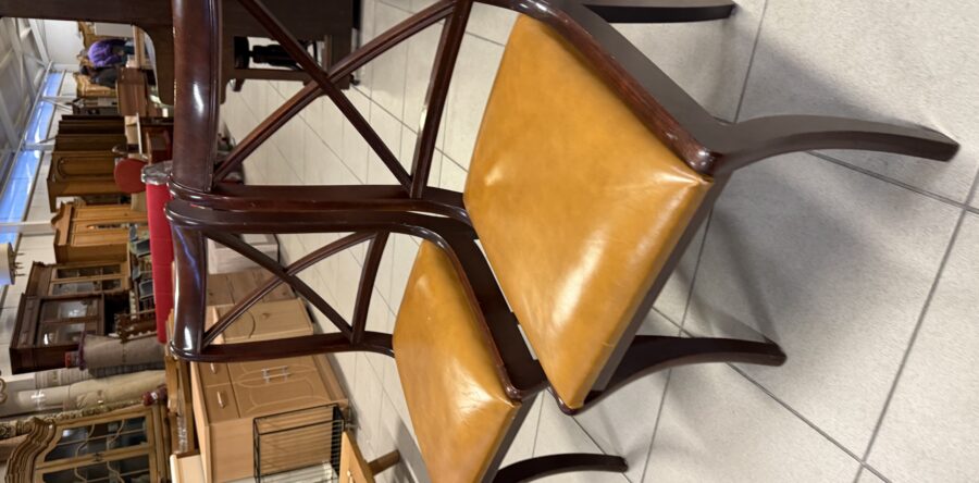 274 dvakrát židle s koženým potahem- styl Biedermeier -kus po 790Kč