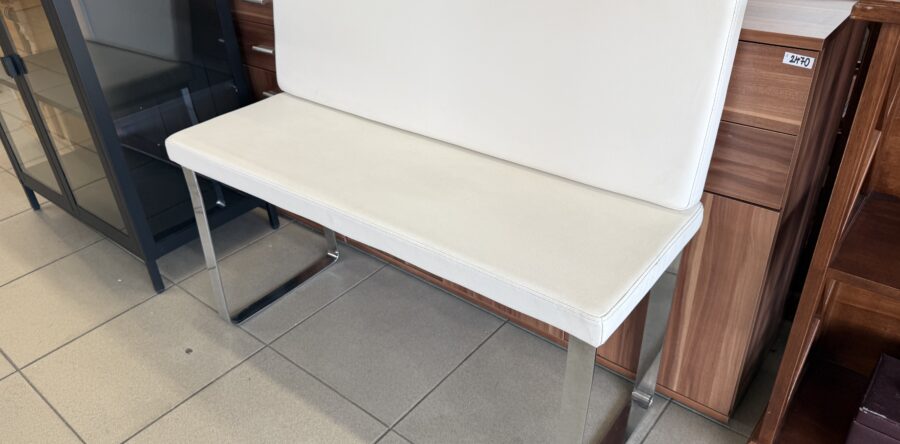 458 bílá kovová lavice – ekokůže 100x35x90cm za 670Kč