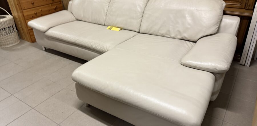 945 WILLI SCHILLIG  značková světlá rohová sedačka270x150cm,kožená ,polohovatelné opěráky za 11450kč