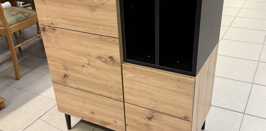 983 nová komoda sonoma dub + černá 80x40x90cm za 2980kč