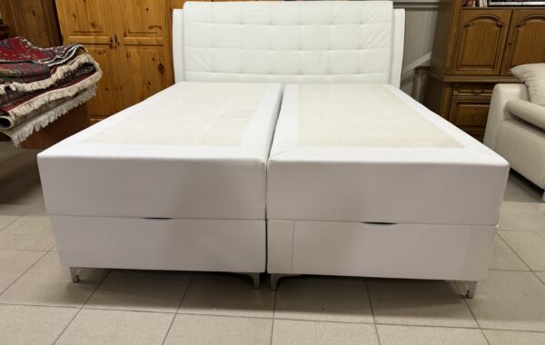 165 dvoupostel bílá ekokůže 203 x  218cm ,zvýšená na 63cm za 7890Kč
