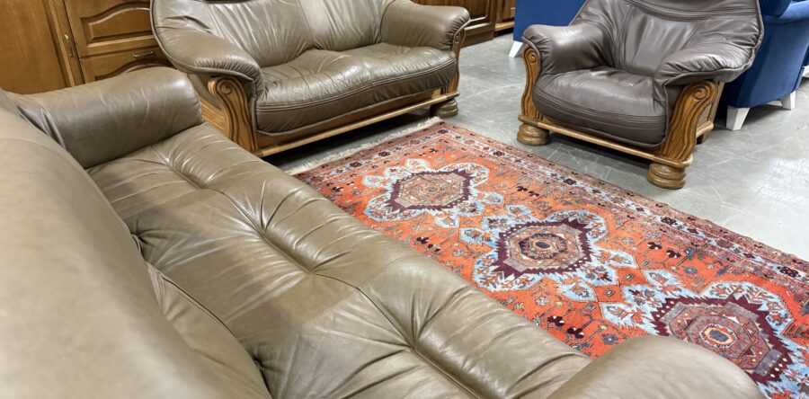 400 3+2+1 kožená dubová sedací souprava ,pohovky 210 + 155cm široké,cena 19870Kč