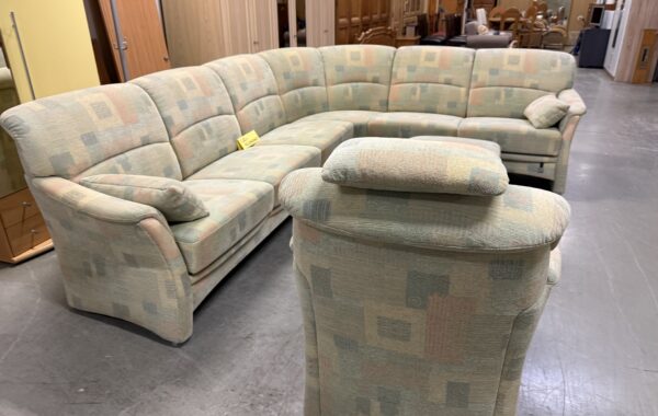 946 Segmuller rohová sedačka 295x230cm-každý díl lze polohovat a polohovací křeslo+ taburet za 8980Kč