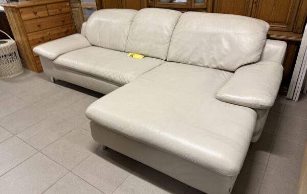 945 WILLI SCHILLIG  značková světlá rohová sedačka270x150cm,kožená ,polohovatelné opěráky za 11450kč