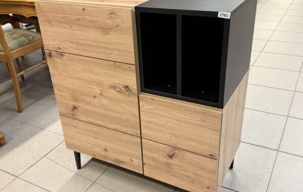983 nová komoda sonoma dub + černá 80x40x90cm za 2980kč