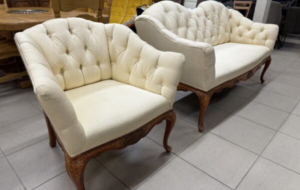 194 Dubová sedací zámecká zdobená souprava 160 + 80cm široké ,cena 6930Kč