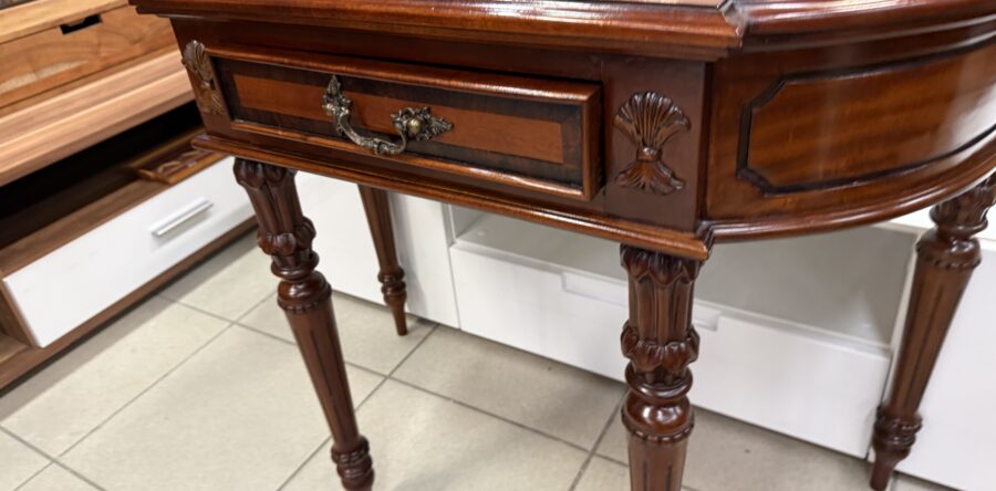 284 starožitný zámecký konzolový mahagonový stolek s šuplíkem,intarzovaný 97x44x77cm za 4980kč