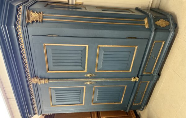 706 malovaná smrková historická skříň cca 1870,lze rozložit pro transpost 195x70x200cm za 9870Kč